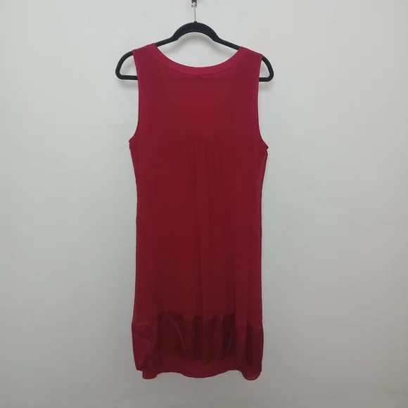 Banana Republic Red Pop Over 100% Silk Sleeveless Dress - Picture 8 of 14